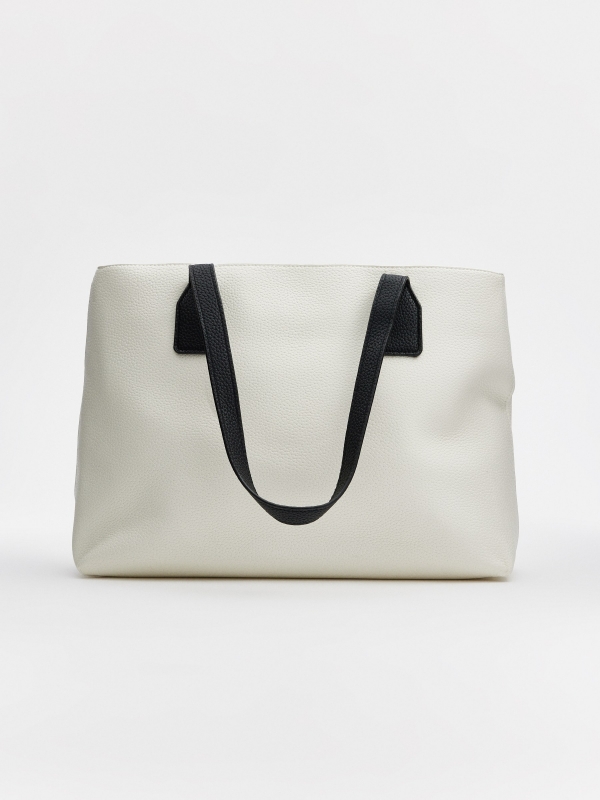 White leather effect shopper bag