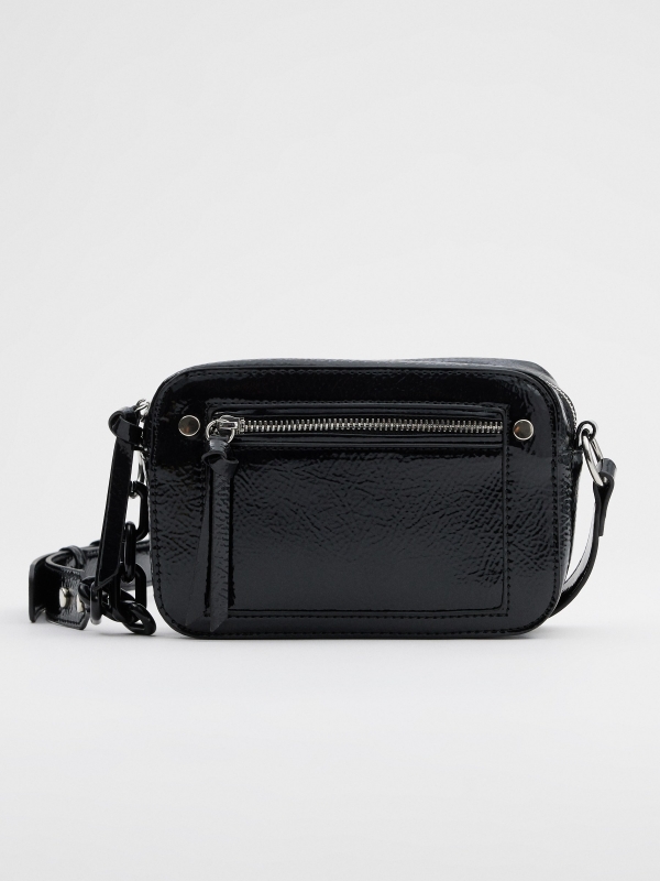 Patent leather effect crossbody bag