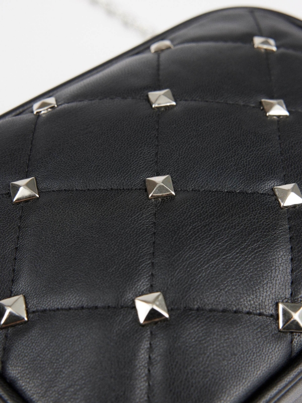 Studded shoulder bag black detail view