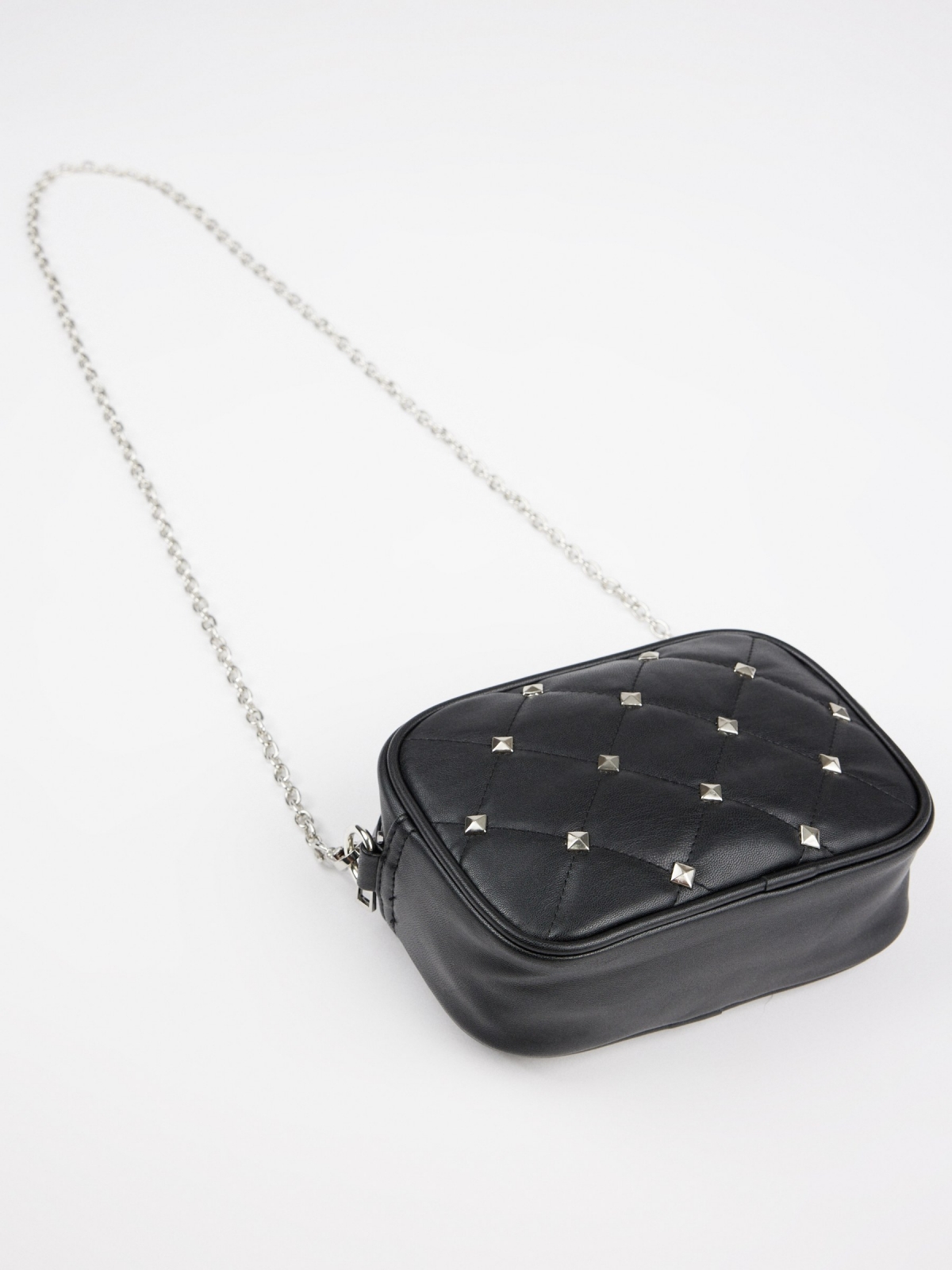 Studded shoulder bag black detail view