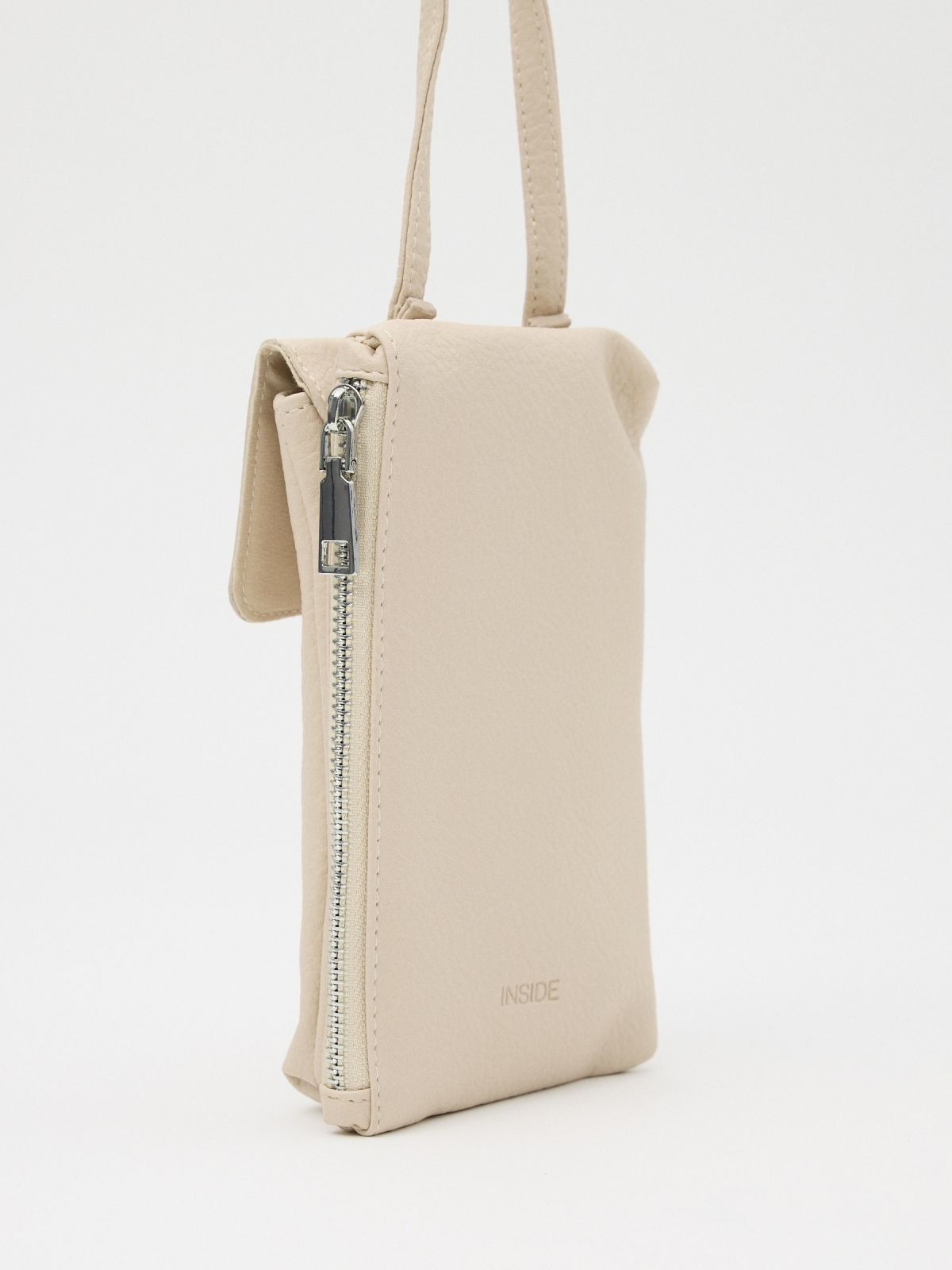 Bolso mini 12x19cm beige vista trasera