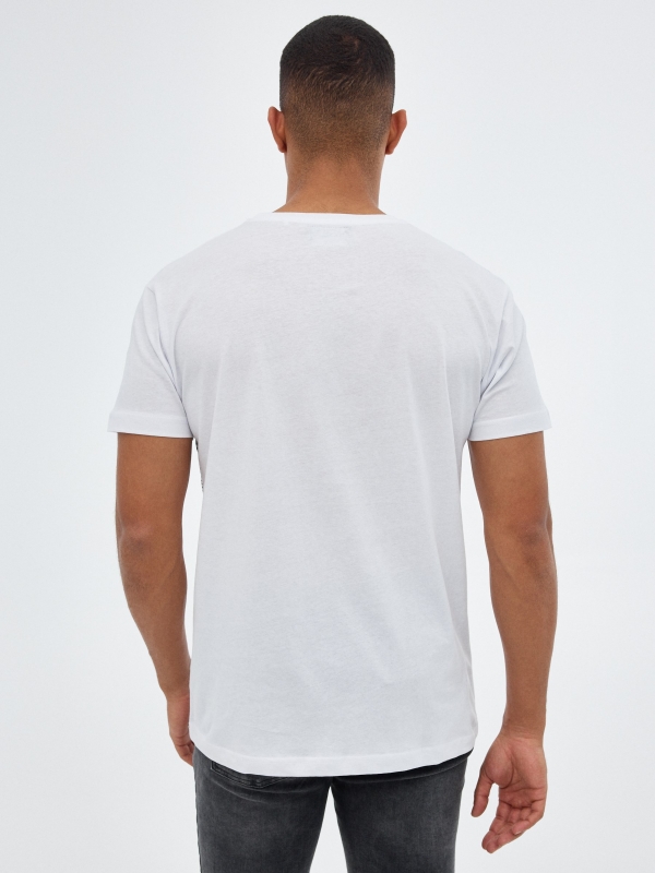 White skull t-shirt white middle back view