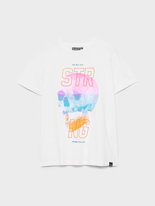  Multicolor skull t-shirt white