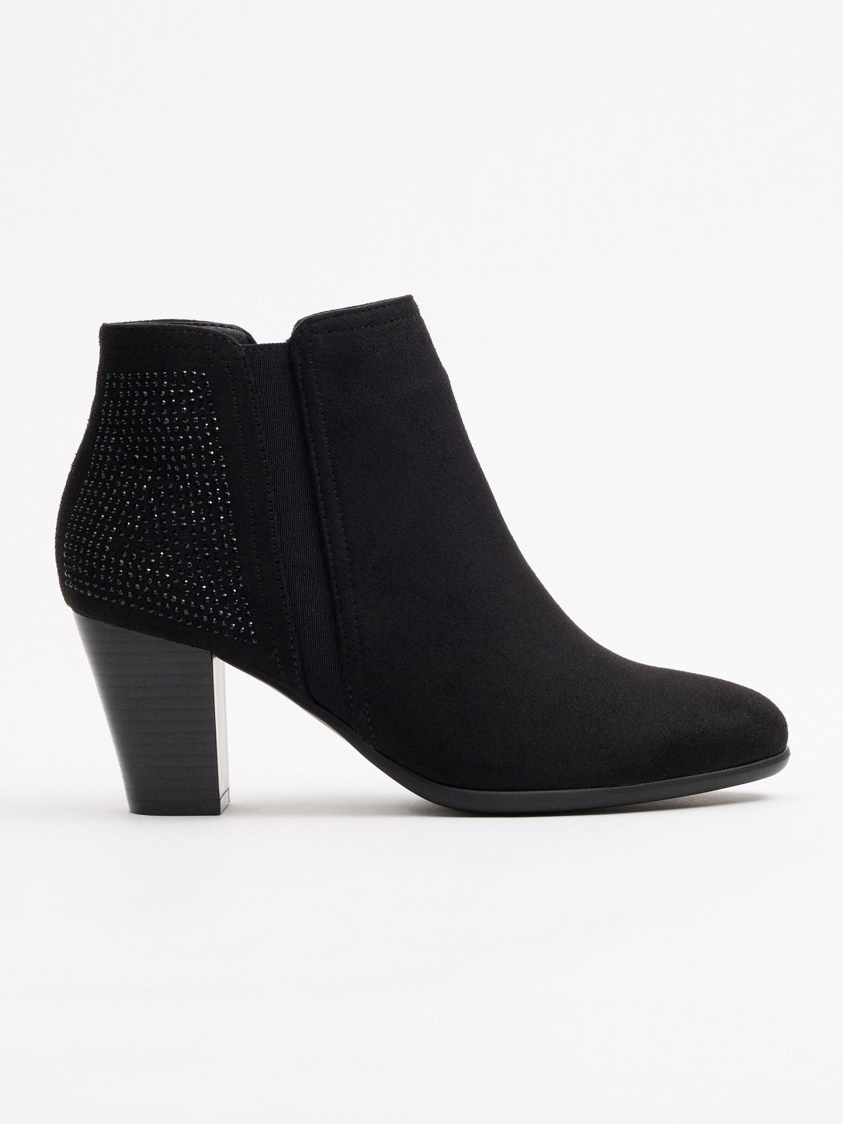 Black rhinestone ankle boots black