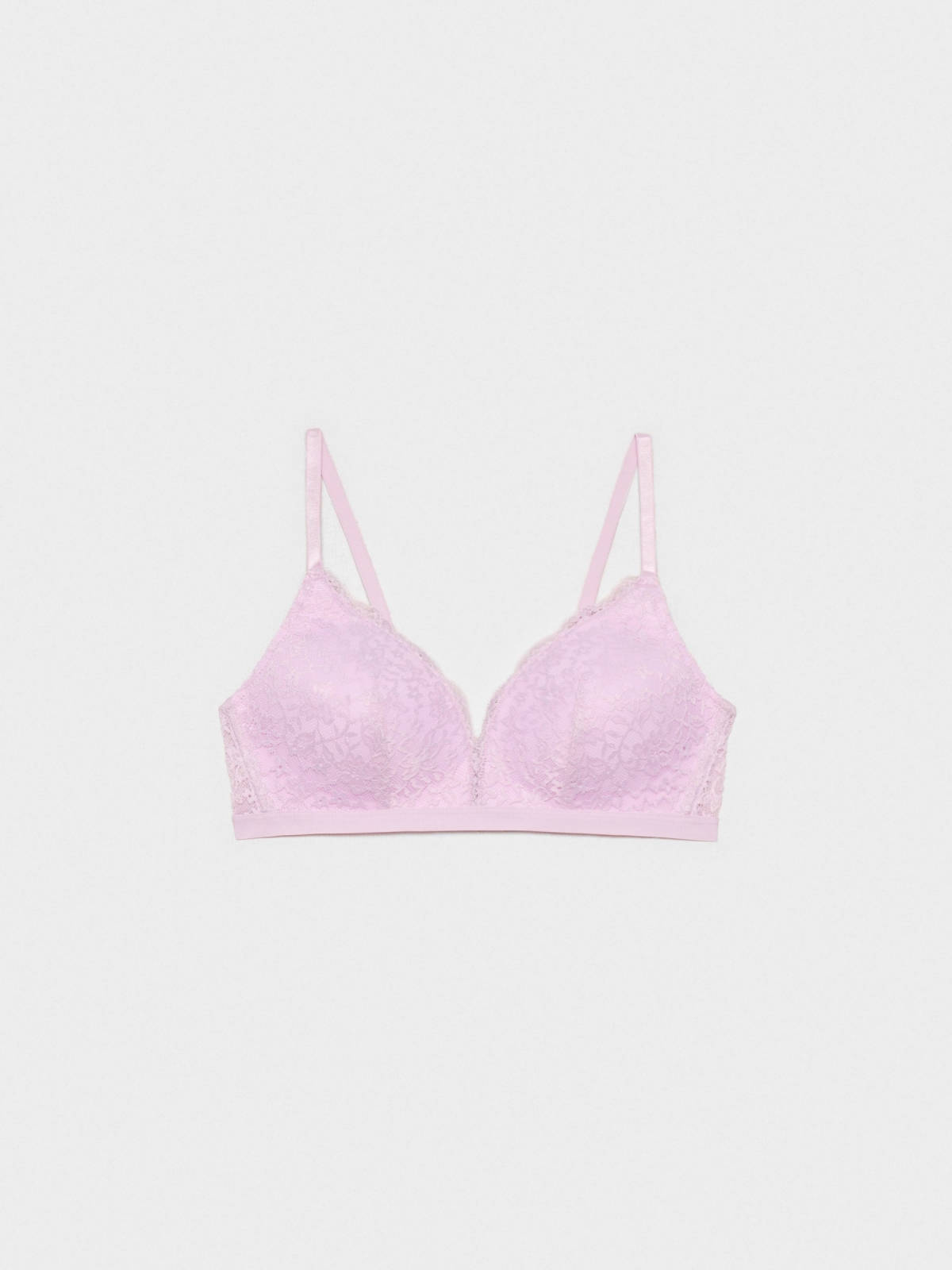 Pink lace bra mauve middle back view