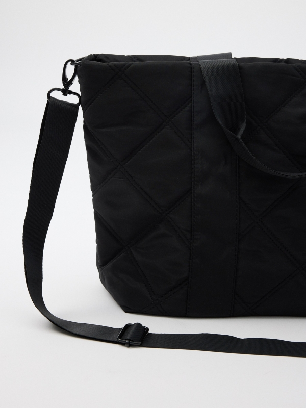 Black quilted bag black 45º side view