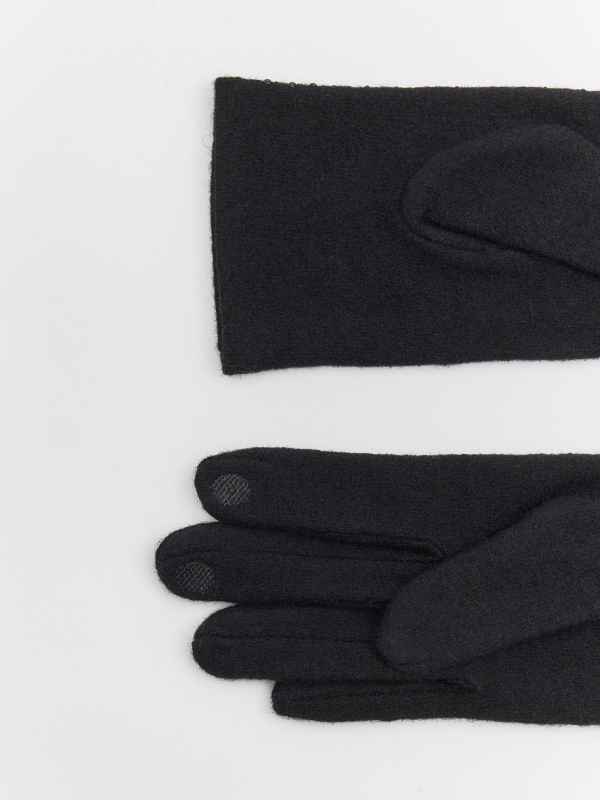 Touchscreen strass gloves black detail view