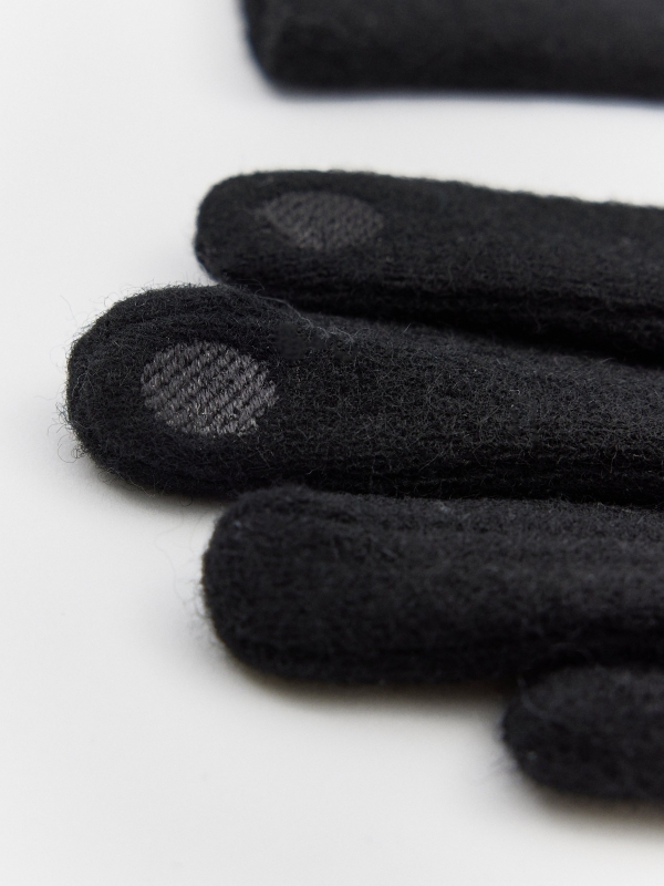 Touchscreen strass gloves black detail view