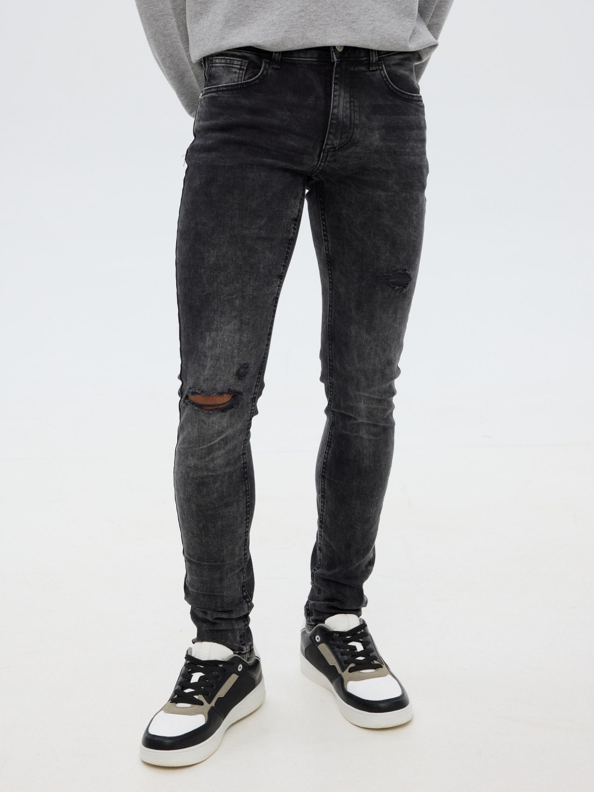 Super slim jeans dark grey middle back view