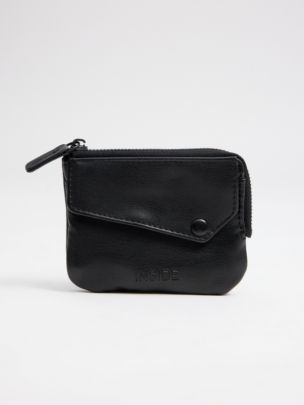 Black leather effect purse black