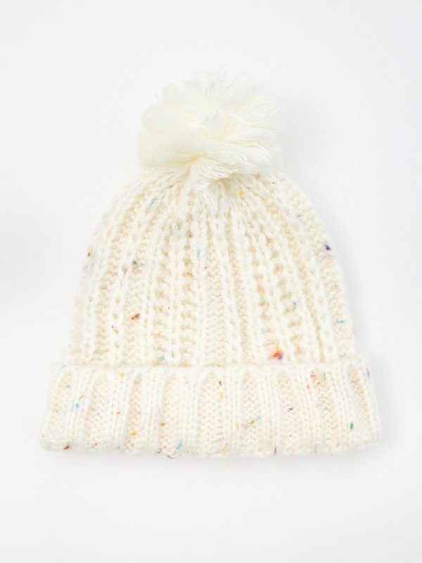 Gorro blanco moteado multicolor blanco