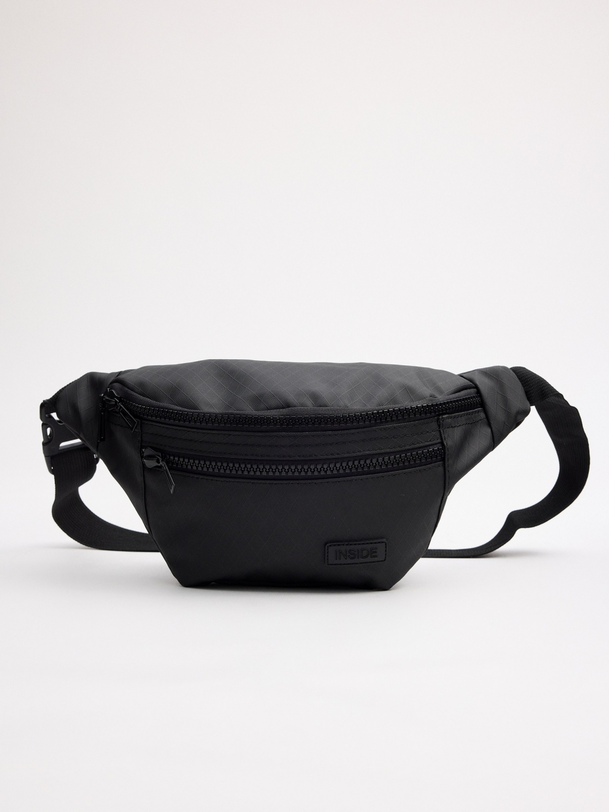 Double zipper fanny pack black