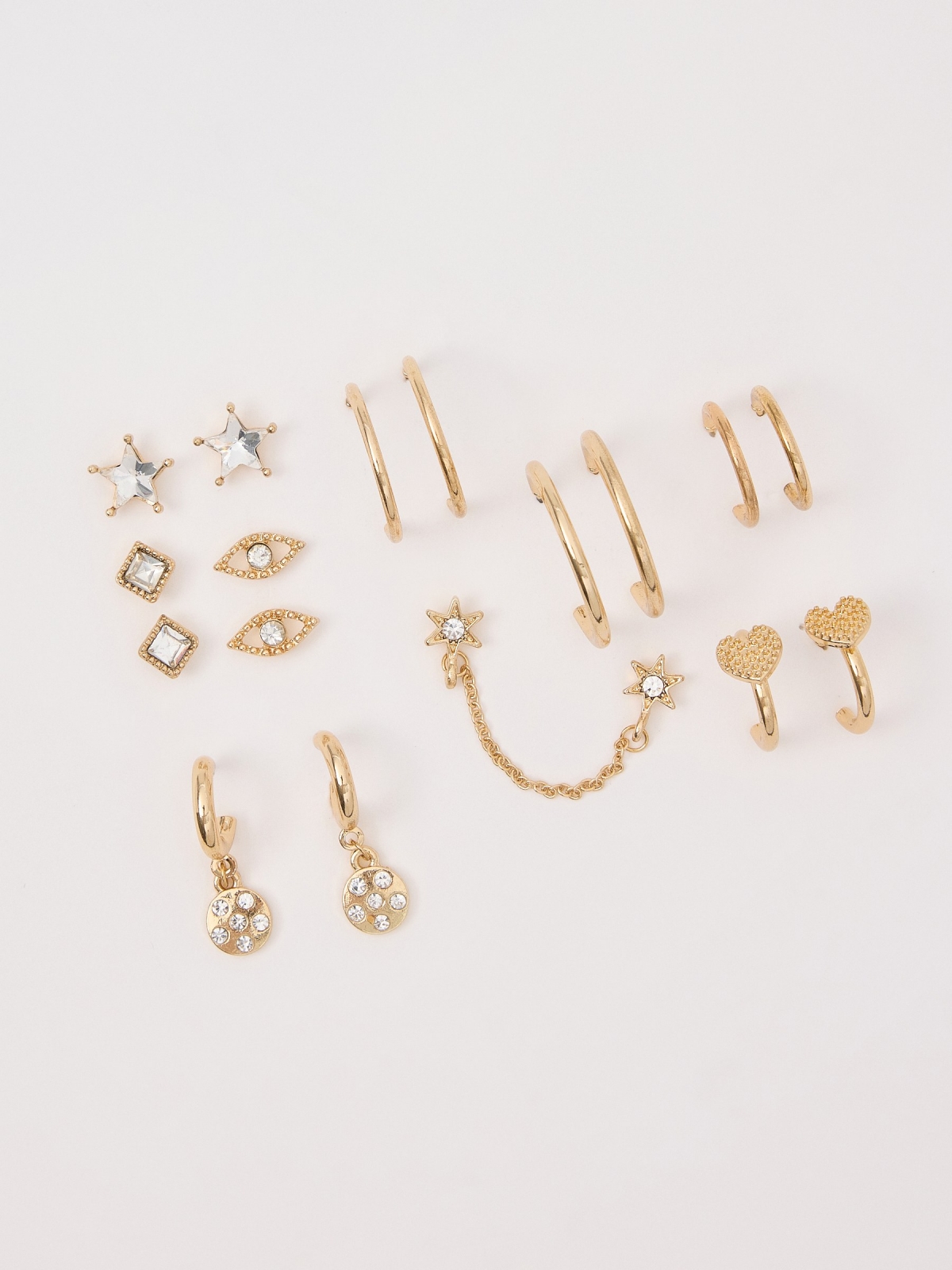 Set pendientes pack 9 dorado