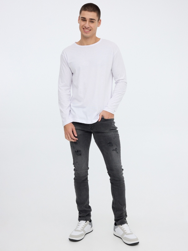 Jeans Slim Gris