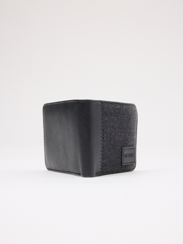 Black logo wallet black 45º side view