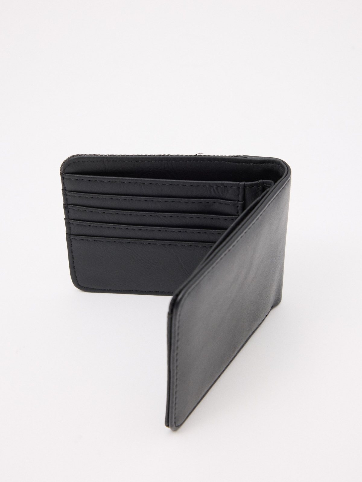 Black logo wallet black detail view