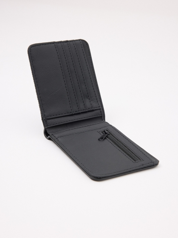 Black logo wallet black detail view