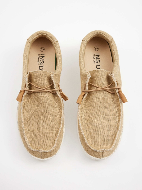 Nylon elastic sneakers sand zenithal view