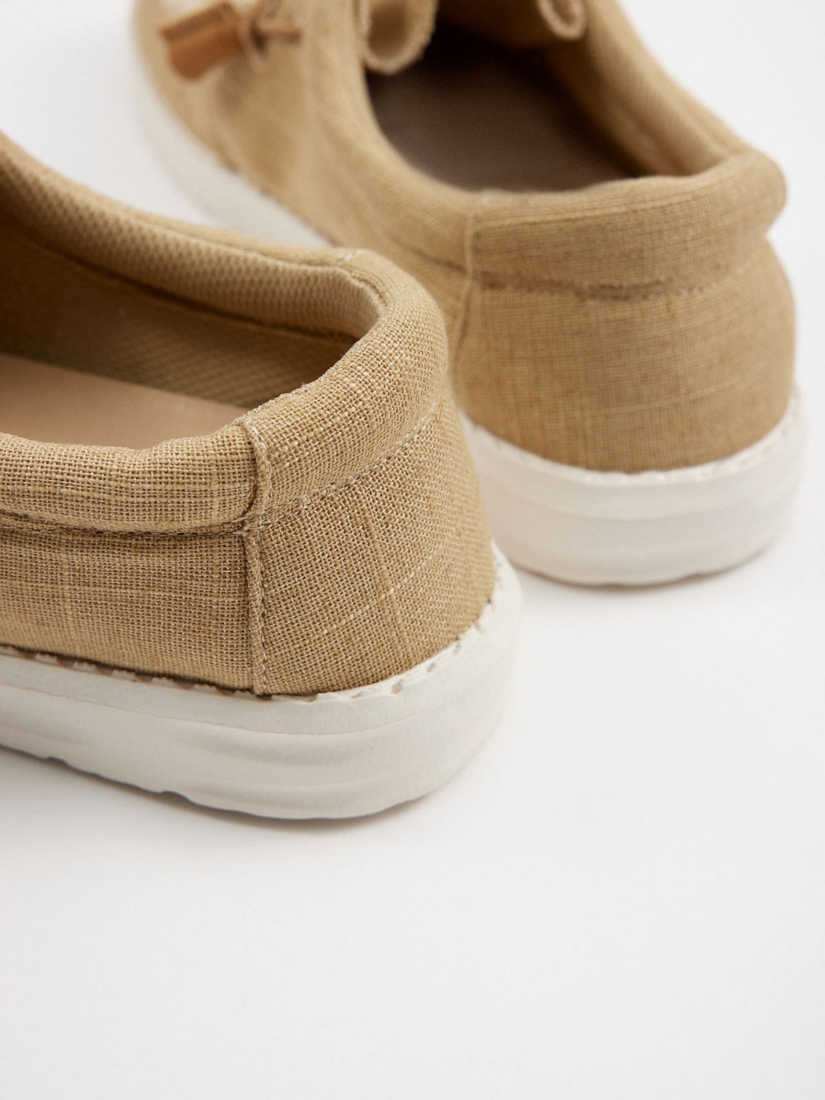 Nylon elastic sneakers sand detail view