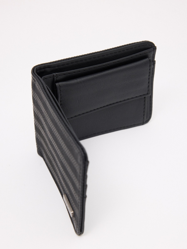 Ethnic design leatherette wallet black detail view