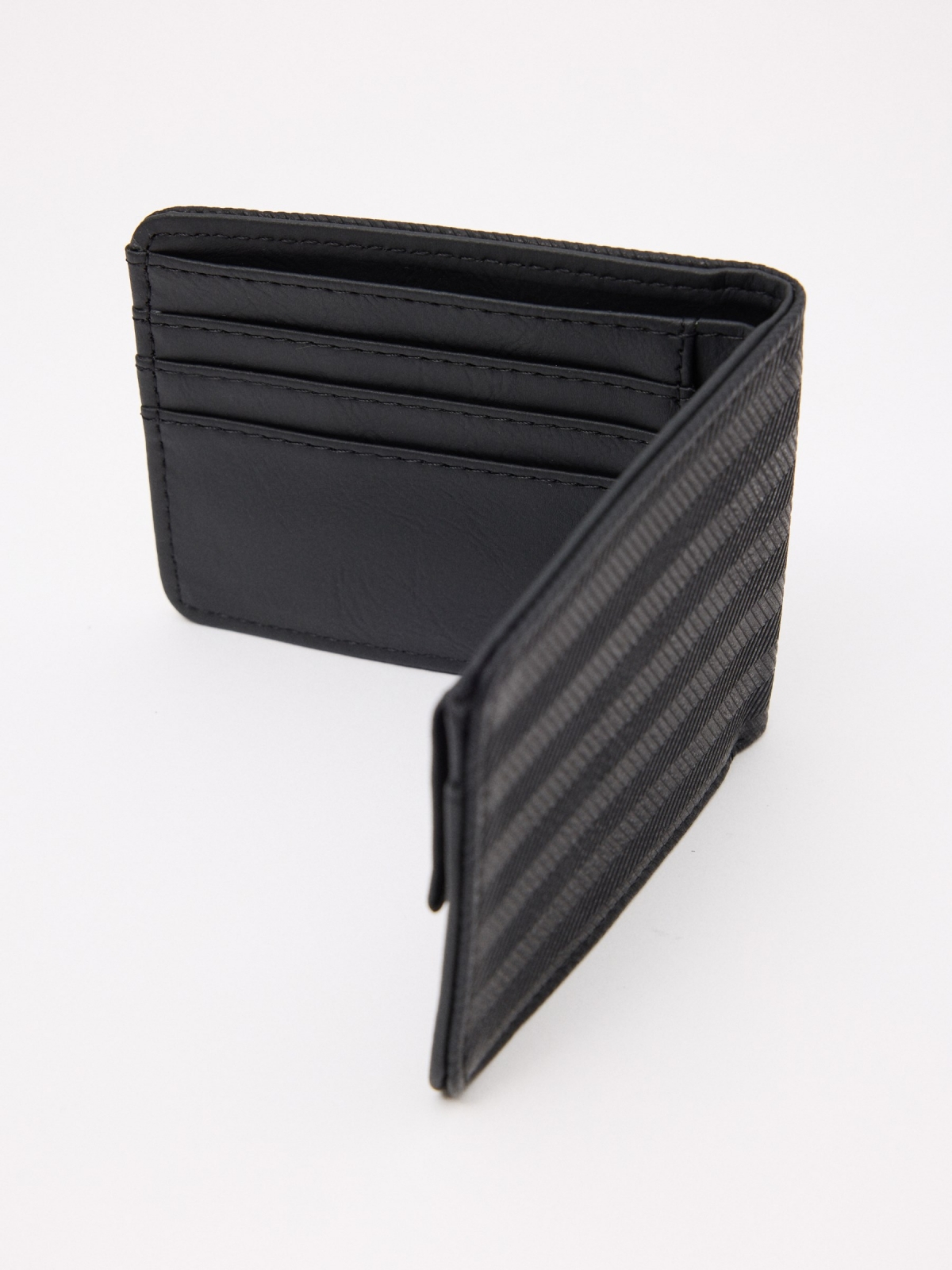 Ethnic design leatherette wallet black detail view