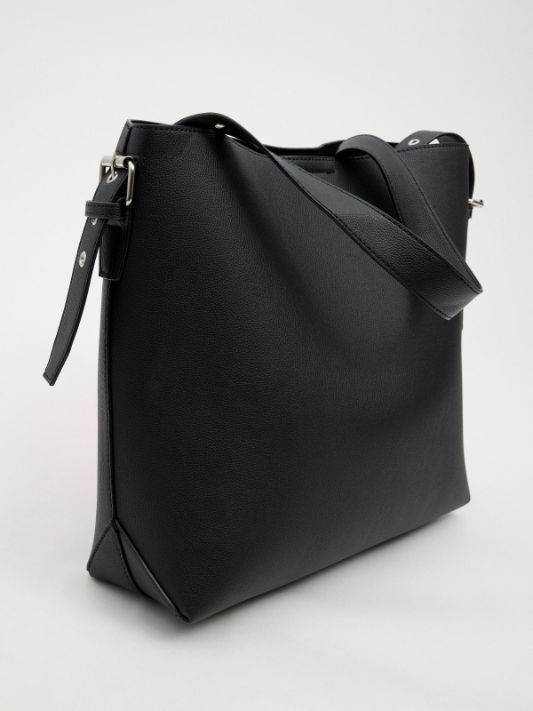 Bolso shopper asa ajustable negro vista trasera