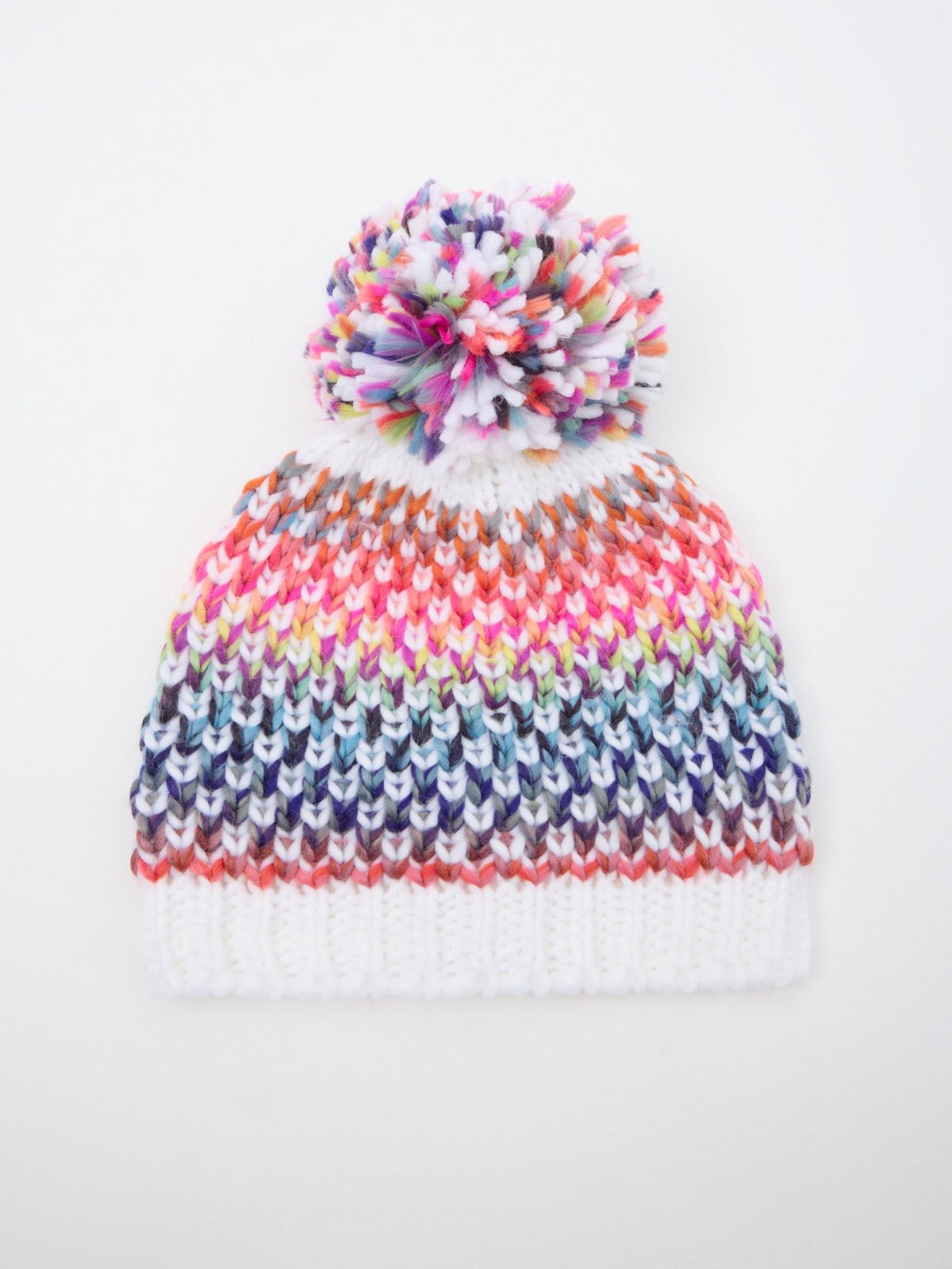 Multicolored knit hat multicolor