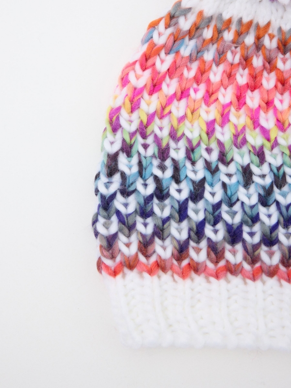 Multicolored knit hat multicolor detail view