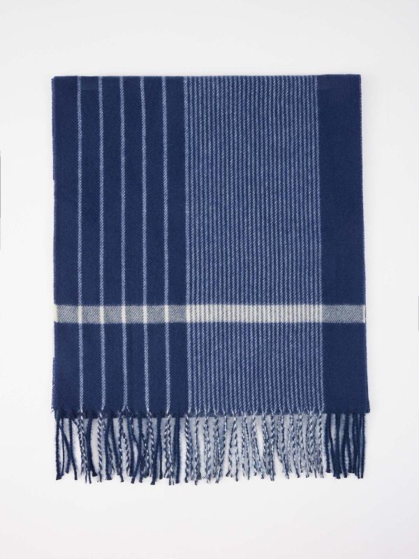 Men's scarf blue rolled view