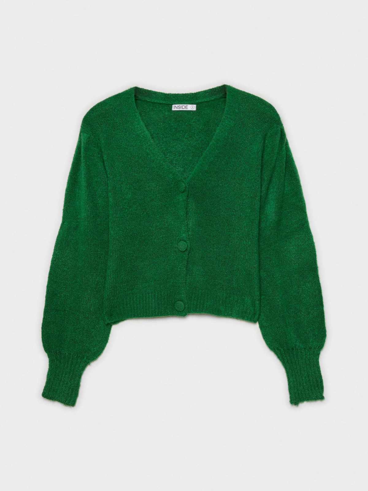  Puffed sleeve cardigan green