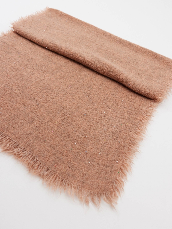 Brown scarf with sequins