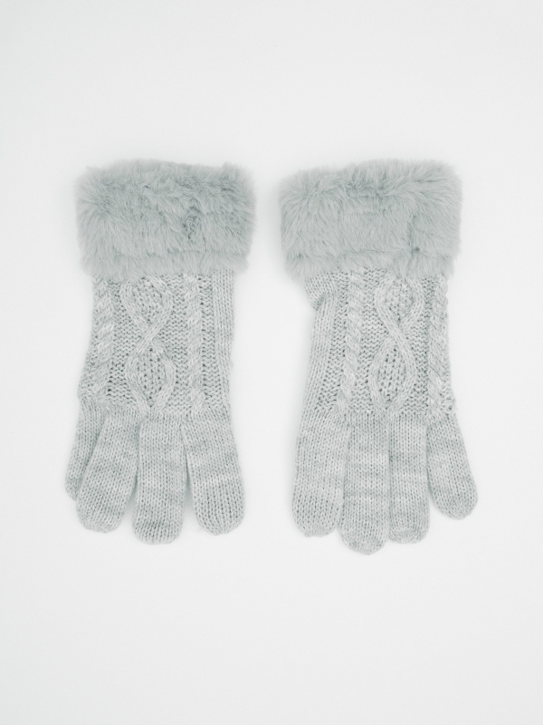 Guantes pelo gris touchscreen gris