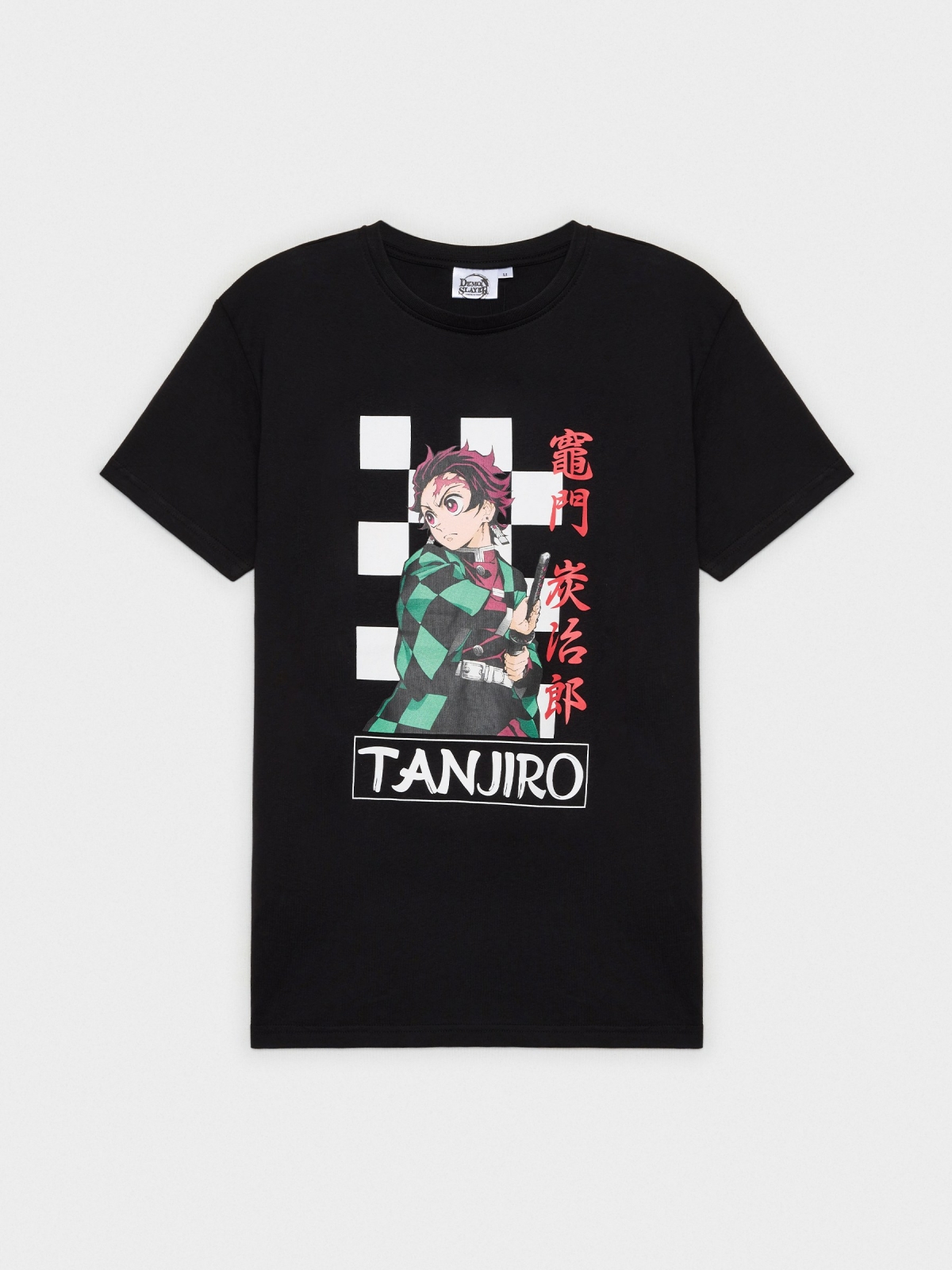  Camiseta estampado Demon Slayer negro