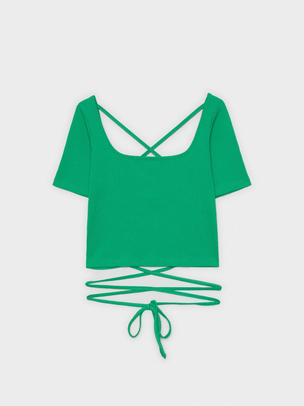  Green striped Crop T-shirt green