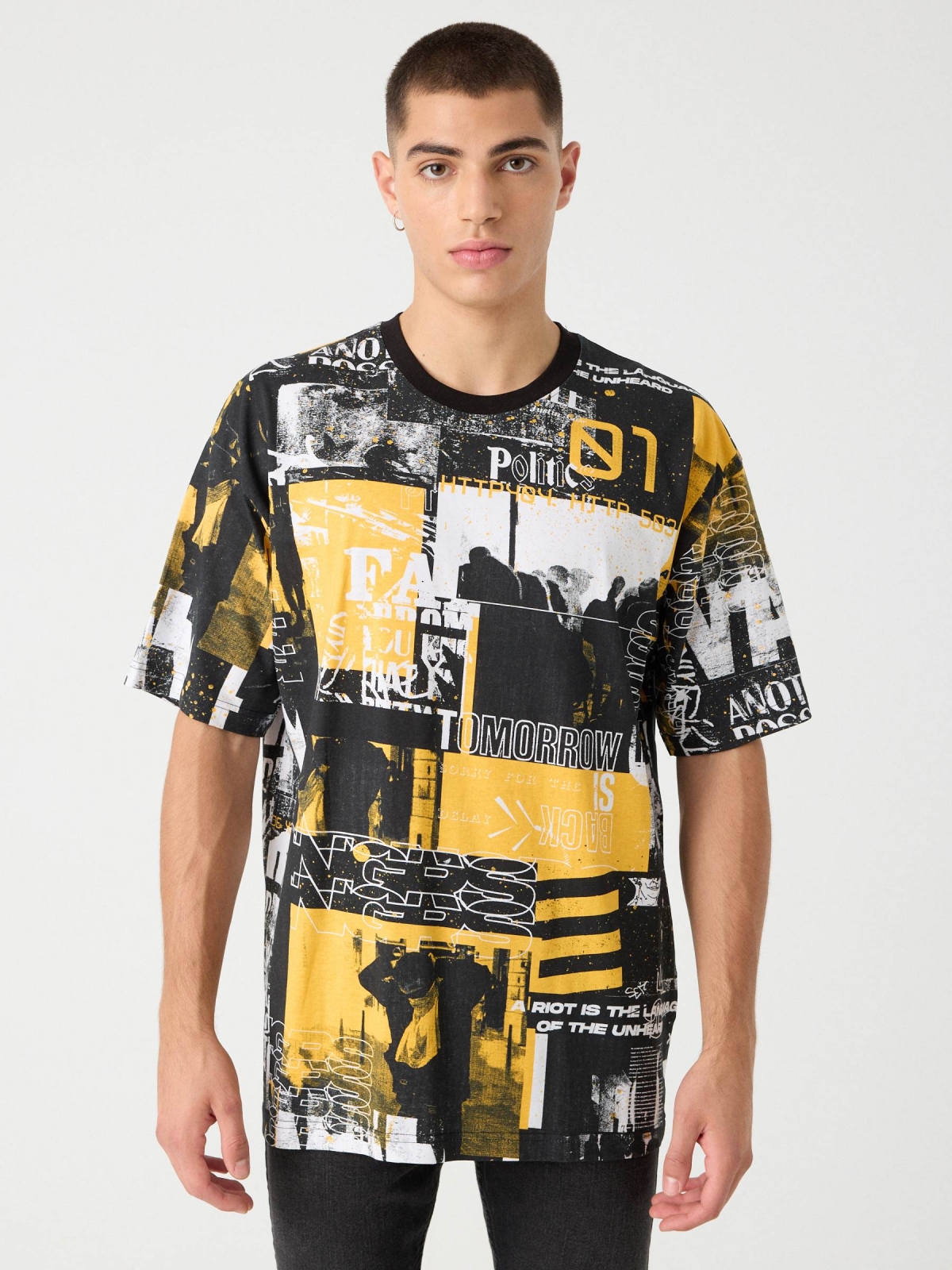 Collage print t-shirt