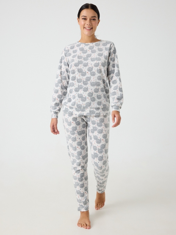 Printed fleece pajamas