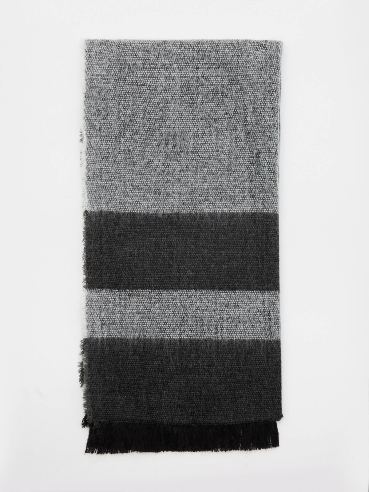 Frayed striped scarf