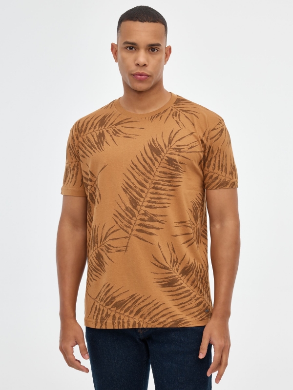 Camiseta print hojas palmeras