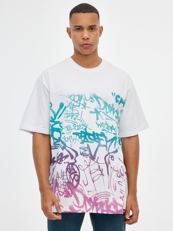 T-shirt de graffiti para homem