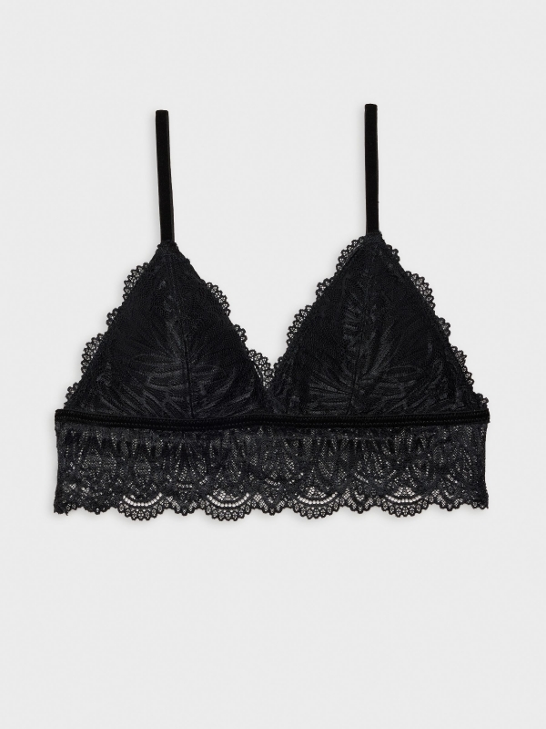 Black lace bralette black