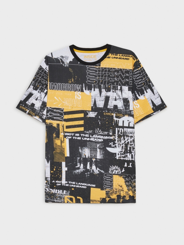  Collage print t-shirt black