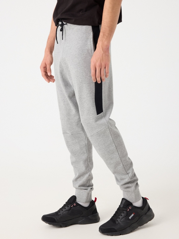 Gray melange joggers melange grey detail view