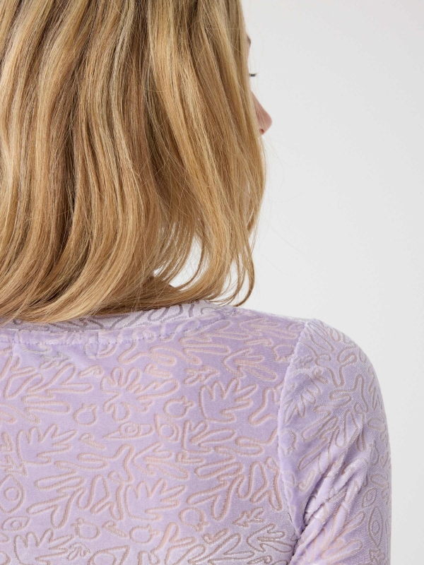 Flock tulle t-shirt lilac detail view