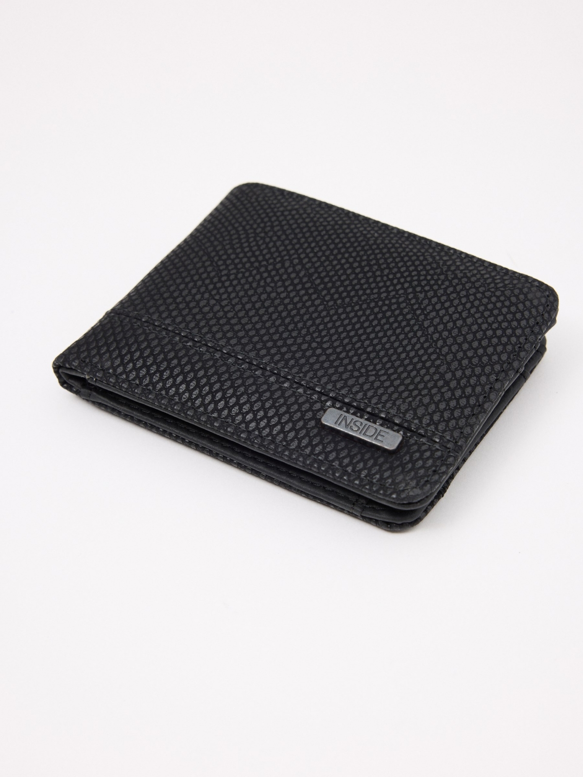 Black wallet black back view