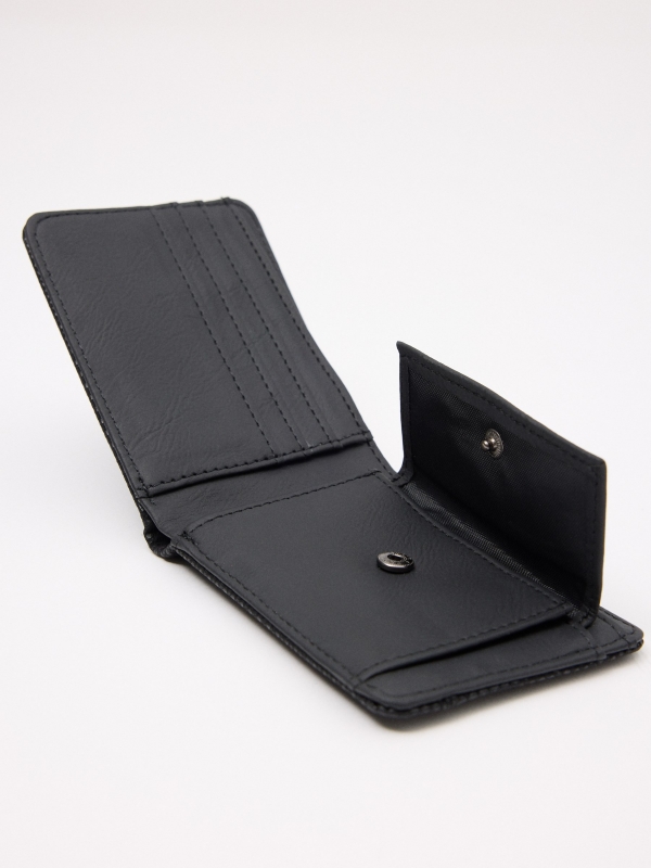 Black wallet black detail view