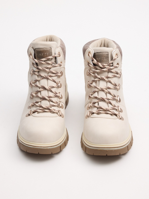 Beige mountain style boot beige zenithal view