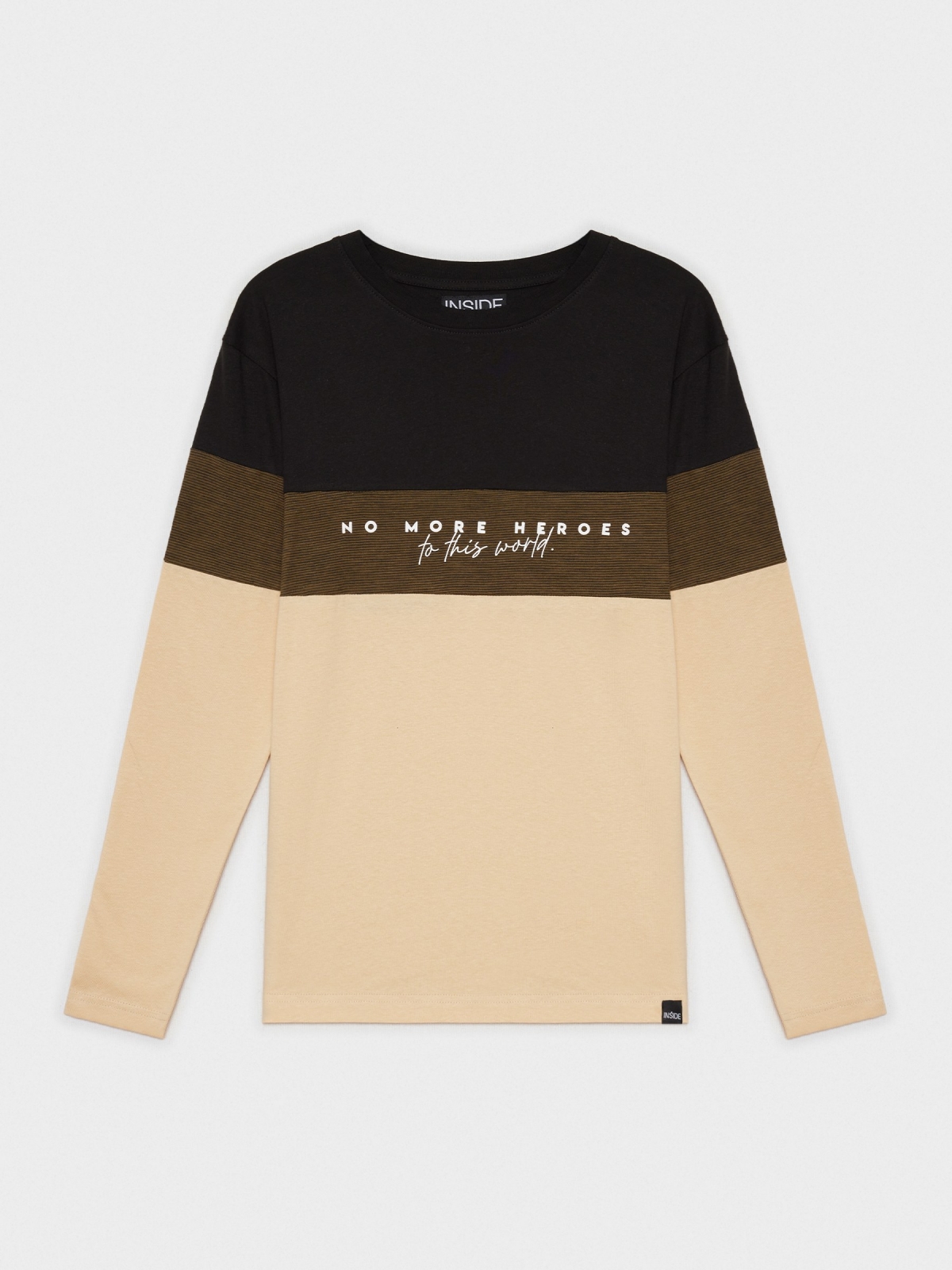  Combined textures T-shirt sand