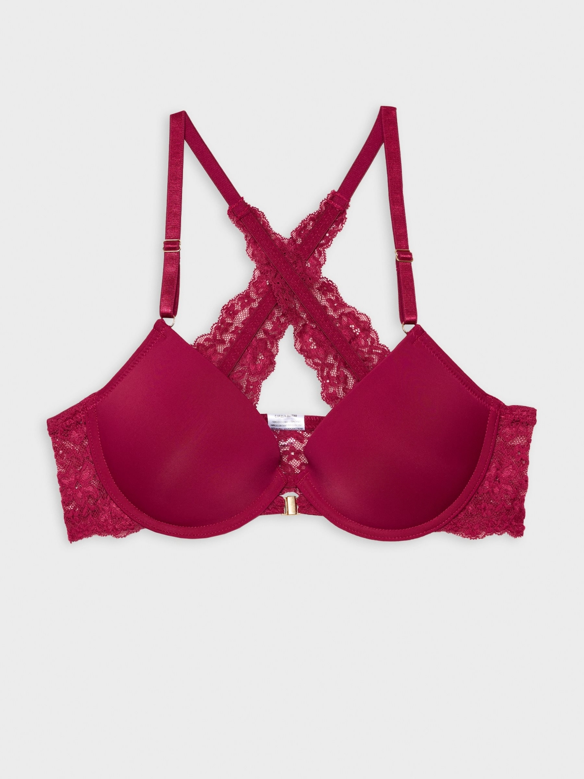 Maroon crossover back bra garnet