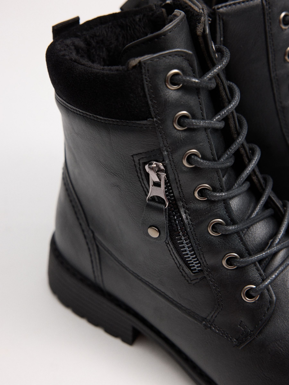 Black boot with zipper detail black detail view