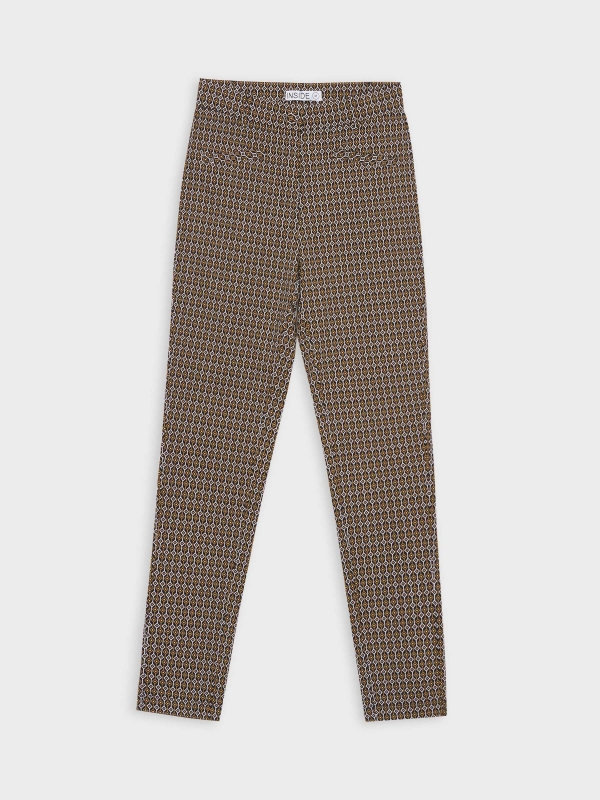  High-waist checkered leggings raw